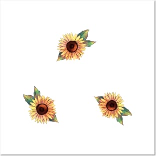 Sunflower pattern Posters and Art